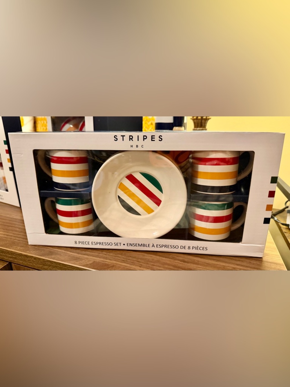 HBC Stripes Service For 4-Espresso Set